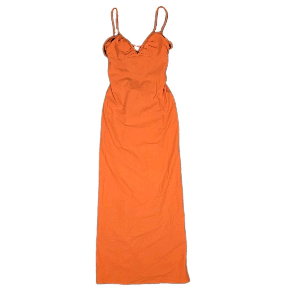 Tanya Taylor Dasha Dress Womens Medium Orange Maxi Backless Strappy Long NWT